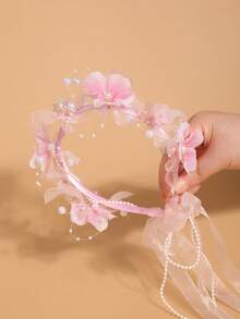 1件粉色玫瑰花波西米亚风花环，浪漫婚礼季必备，可作皇冠、头饰、头饰、头饰、发圈、发藤、夏威夷风情服饰、发饰、准新娘、情人节配饰 - 粉紅色 - 查看 3