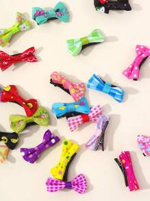 20 件女童可爱彩色卡通图案蝴蝶结发夹混色发饰返校（颜色随机） - 彩色 - 查看 4