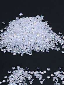 1 pieza de piedra suelta sintética de moissanita blanca de princesa cuadrada de 3.0 mm/0.3 ct, adecuada para montajes de joyería, uñas, anillos DIY, cadenas, aretes y accesorios