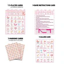 38 件套，粉色派对 24 人宾果游戏卡套装，青少年派对装饰和游戏，性别揭秘派对，送给新父母的绝佳礼物，性别揭秘派对用品，怀孕公告性别揭秘装饰，迎婴派对装饰 - 彩色 - 查看 12