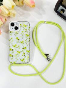 1 件绿色玫瑰花印花透明 TPU 软手机壳，带 1 条可拆卸绿色挂绳，适用于 15 Pro Max、 15 Pro、 15 Plus、 11、 12、 12 Pro Max、 13、 13 Pro Max、 14、 14 Pro Max、 14 Plus、 16、16 Pro、16 Plus、16 Pro Max - 彩色 - 查看 5
