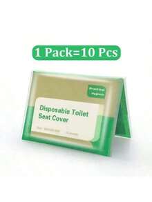 10pcs/Pack Disposable Toilet Seat Covers, Portable Travel & Camping Hotel Supplies, Waterproof Toilet Mats - Multicolor - View 8