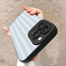 Teléfono 1 teléfono con patrón de rayas con recortes precisos para proteger la cámara, diseño que absorbe los golpes compatible con phone X XS/11 Pro/12 Pro/13 Pro/14 Pro/15 Pro/16 Plus/16 Pro - Negro - Ver 3