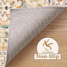 Runner Rug Hallways, 2'6x10' Washable Non Slip Kitchen Runner Rug, Long Boho Vintage Rust Hallway Stair Ultra Soft Print Floor Carpet Bedroom Bathroom Laundry Room, Home Decor - 復古黃/多色 - 查看 2