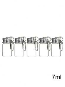 5/3/1 Stück kleine Glasflasche mit Aluminiumkappe, dekorative Wunschflasche, 7ml/0,2oz mit Schlüsselanhänger Handwerksgeschenk Anhänger DIY Glasgefäß Micro Nachrichtenflasche - personalisiertes Accessoire für Reisen, Heimdekoration