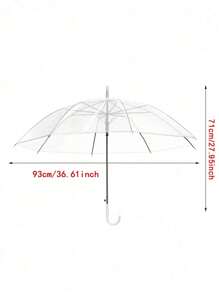 1/2支透明自动开合婚礼伞，大号防风防水伞面，白色J型手柄，适用于婚礼、新郎新娘摄影、高尔夫户外等场合。 - 彩色 - 查看 5