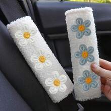 1pc/2pcs Car Seat Belt Shoulder Protector Fresh Floral Car Seat Belt Protector Soft And Comfortable - one-size - View 6