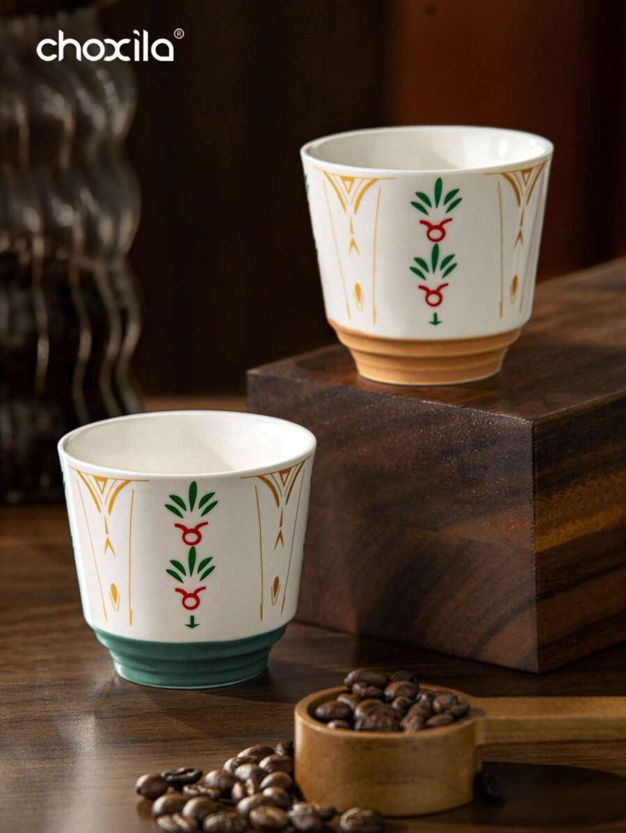 choxila 1 件阿拉伯咖啡杯 - 中东风格陶瓷茶杯（150 毫升），传统功夫茶杯，送给家人和朋友的完美礼物