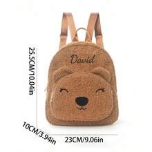 1pc Customized Embroidered Corduroy Cute Cartoon Animal Kids Backpack, Can Embroider Your Own Name, Suitable For Boys, Girls, Kindergarten, Elementary School Students, Outdoor Travel, A Personalized Holiday Gift For Kids, Comfortable And Convenient, Also An Ideal Birthday Gift. - Multicolor - View 18