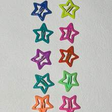 10 件夜光星形发夹，糖果色发夹，时尚多功能发饰，演唱会欢呼头饰，刘海夹，发夹，女士发饰，配饰，节日理想礼物，适合所有季节，随机颜色混合包，适用于发夹和 BB 夹，适合劳动节、情人节和其他节日，爪夹，发夹，发夹 - 彩色 - 查看 4