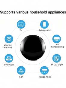 TUYA WiFi Smart IR Remote Controller Smart Home Universal Remote Blaster,One For All Control AC TV DVD CD AUD SAT Etc,Compatible With Alexa And Assistant,Smart Life APP,No Hub Required - Black - View 3