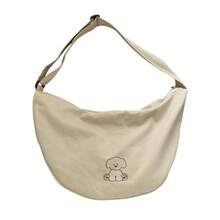 Women Crossbody - 可愛小狗斜背牛角包-深灰 - 查看 6