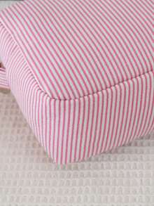 CALINNL 1个空白女士化妆包，泡泡纱条纹拉链收纳袋，旅行洗漱包，女士化妆品收纳袋，旅行必备包，适合上学、度假、返校用品，化妆包，女士旅行化妆包 - 藏蓝色 - 查看 6