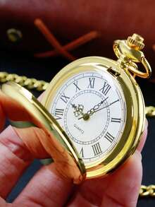 蒸汽朋克纯色怀表，黑色石英项链怀表链，适合男女，生日、婚礼和周年纪念礼物