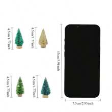 12 Pieces Mini Christmas Tree Sisal Silk Cedar - Decorative Small Christmas Tree - Gold S Blue Green White Mini Tree Window DIY Ornament Christmas Table Decoration New Year Gift Home Decor