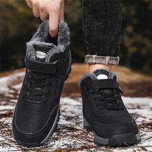 1 Pair (Sizes 35-46) Of Women's Black PU Men's Outdoor Snow Boots With Thick Fleece, Warm, Waterproof, And Anti Slip. The New Autumn And Winter Version Can Be Used For Indoor Home Work, Outdoor Hiking, Mountaineering, Off-Road Activities, And More - Black - View 5