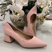 SHOW SHOW 5 CM BLOCK HEEL SCARPIN - SƠN MÓNG TAY MÀU HỒNG - Xem 1