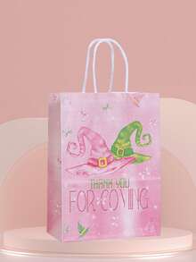 6/24 件女巫主题派对礼品牛皮纸袋、答谢礼品袋、感谢礼品袋、可重复使用礼品袋、女巫帽、蝴蝶结、感谢印花牛皮纸袋、派对礼品袋、婚礼袋、朋友礼品袋（生日、节日、圣诞节、万圣节、返校礼品包装袋） - 彩色 - 查看 4