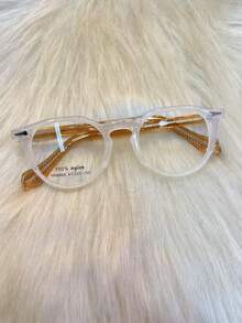 48mm Plain Black Frame Glasses, Small Frame, Retro, Round Face, Women Can Wear Myopia Glasses - trắng - Xem 1