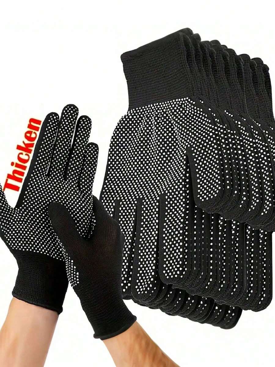 Nylon Coated Gloves, Anti-Slip, Durable, Breathable, Gardening/Driving/Labor Protection Thin Sticky Gloves - Black - View 1