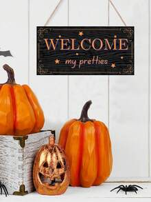1Pc/220Pcs 4*8in/6*12in Funny Halloween Welcome My Pretties Wooden Hanging Wall Sign, Halloween Witches Wood Home Wall Decor Sign For Home Halloween Party Ornaments Farmhouse Yall Home Front Porch Living Room Bedroom Holiday Party Door Decoration - Multicolor - View 4