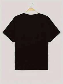 London Print Short Sleeve T-Shirt, Casual Crew Neck Top For Spring & Summer, Men&Women's Clothing - màu đen - Xem 3