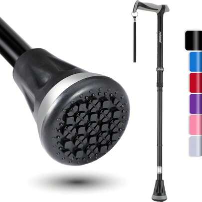 rehand Bastón para Caminar Todo Terreno, Colorido Bastones Plegables para Personas Mayores y Adultos, Punta pivotante y Ayuda de Movilidad Resistente, bastón Plegable para Hombres y Women