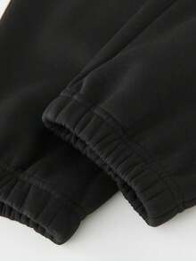 GRDR 男士连帽背心和抽绳裤休闲套装 - 黑色 - 查看 6