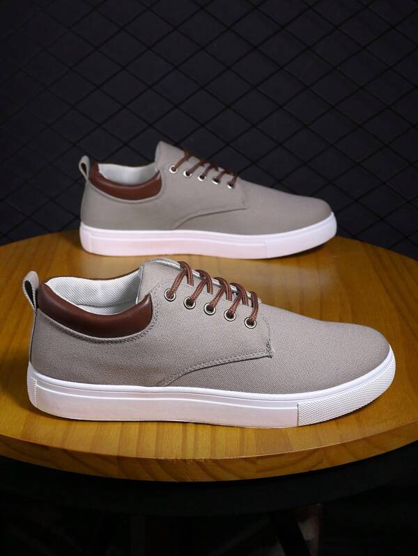 2025 New Spring/Autumn Men's Fashion Casual Sports Skateboard Shoes, Anti-Slip Student Sneakers, Canvas Shoes, Breathable Non-Slip