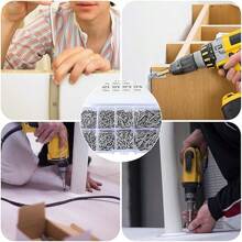 800pcs M2 Stainless Steel Flat Head Self-Tapping Screws Set, Locking Wood Screws Combination, Self-Tapping Woodworking Fasteners Screws, Suitable For Fixing Wood And Metal, 4/5/6/8/10/12/16/20mm