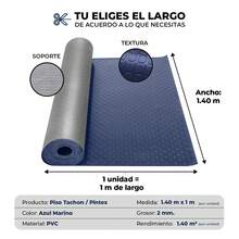 VINILMAX Piso Antiderrapante Resistente de 140 cm de Ancho x 100 cm de Largo | Antideslizante, Textura Rugosa, Soporte Non Woven, Fácil de Instalar | Ideal para Pasillos, Escaleras, Bodegas, Coches, Gimnasios, Talleres - Azul Marino - Ver 8