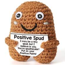 1pc Bees, Eggs, Raccoons, Frogs, Hamsters, Potatoes, Hand-Woven Plush Doll Ornaments With Positive Energy Can Be Given As Small Gifts To Friends And Family. Lovely Knitted Toy Ornaments Are Very Suitable For The Living Room And Desk At Home