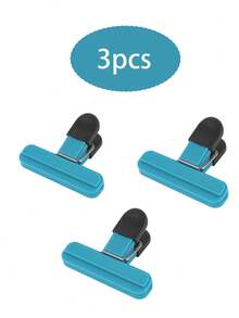 3 件装薯片夹，便携式大号薯片袋夹，各种尺寸升级宽口食品储存袋带密封夹，重型密封夹密封工具厨房整理配件