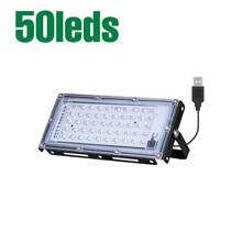 LED 生长灯全光谱室内 USB 5V 红蓝温室帐篷水培系统生长箱种子补光灯阳光 UV/IR IP54 防水种植泛光灯蔬菜花卉水果盆栽苔藓多肉盆景仙人掌幼苗栽培 180° 可调角度绿色植物照明 24/50/96/144led - USB- Plant Floodlight -IP54 Waterproof - 查看 15