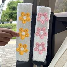 1pc/2pcs Car Seat Belt Shoulder Protector Fresh Floral Car Seat Belt Protector Soft And Comfortable - one-size - View 7