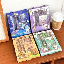 1 Set New Cartoon Cute Stationery Set, Stationery Gift Set, Suitable For Girls And Boys, Surprise Stationery Gift Box, Cute And Practical, Suitable For Gifts