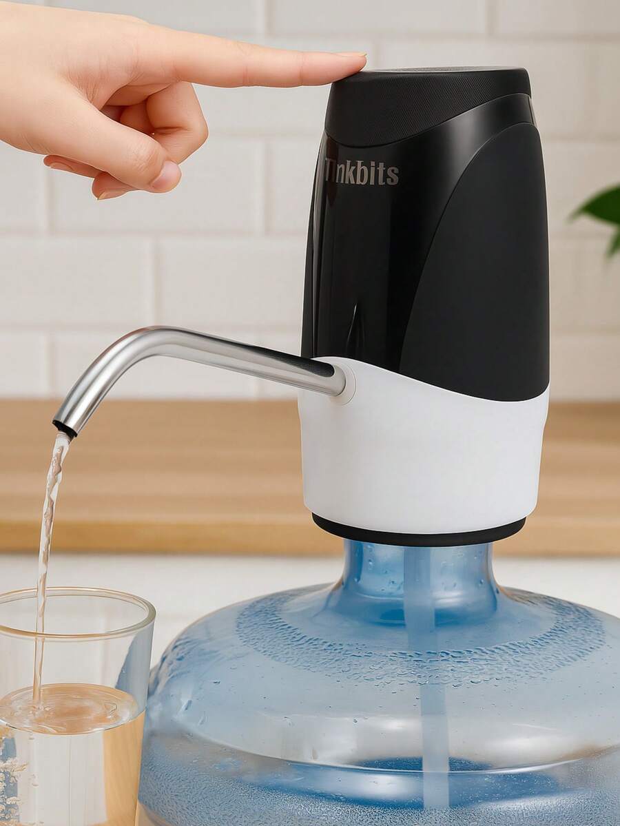 Dispensador de Agua Eléctrico Recargable USB para Garrafón Portátil Compacto - Negro - Ver 1