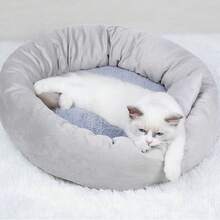 Pet Bed & Crate Mat - 50cm Diameter Pink Cat Bed With Pillow - View 8