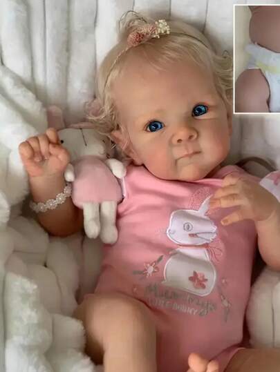 18 Inch/45cm Revival Doll, Realistic Soft Touch 3D Skin, Fine Painting, Handmade Hair Transplant, All Plastic Doll, Suitable As Children's Birthday, Christmas/New Year Gift