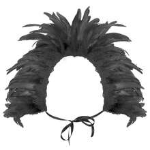 Victorian Artificial Feather Poncho Capelet Shrug Wrap Lace Collar Shoulder Halloween Witch Shawl Costumes - Multicolor - View 5