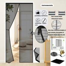 1件磁性纱门，网状帘布，配有强力磁铁和全框魔术贴，多种颜色可选（灰色、白色、黑色、棕色），隐藏式磁条设计，优雅紧密闭合，密实网眼，有效防蚊虫并保护隐私。