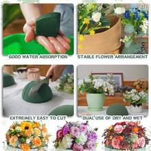 4 Pcs Half Ball Floral Foam Block Green Wet Dry Flower Foam Green Foam Balls Large Flower Craft For Wedding Artificial Flower Plant Bouquet Arrangement DIY Craft - 綠色 - 查看 2