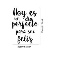 1 pieza Pegatinas de pared con citas en español - Decoración para sala de estar y dormitorio, Mural de papel tapiz extraíble e impermeable para el hogar