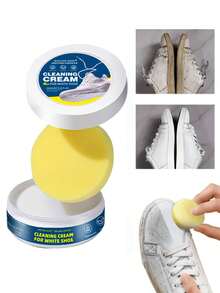 Multi-Purpose Cleaning Paste, White Shoe Cleaning Paste With Sponge, Solid Cleaning Paste Suitable For Shoes, Clothes, Sofa