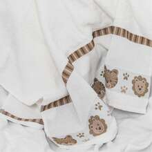 Kit Of 2 100% Cotton Kids Boy Bath Towels Super Comfort - Dinosaur And Animals - Màu xanh nhạt - Xem 4
