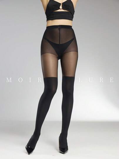 1pc Classic Versatile Sheer Jacquard Pantyhose, Suitable For Daily Commute And Nightclub, Cozy