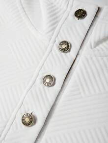 Men's Casual Fashion Suit Knitted Jacquard Sweatshirt And Pants Two-Piece Set - 淺灰色 - 查看 4