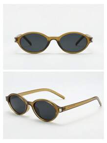 1pc Women's Oval Small Frame High-Quality Minimalist Fashion Glasses, Suitable For Travel, Vacation, Casual, Party And Daily Use Cat Eye Shape Shades