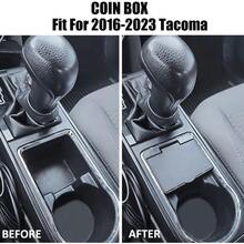 Organizador de monedas para consola central, compatible con 2016-2020, 2021, 2022 y 2023, accesorios para  Tacoma, soporte para monedas de plástico ABS, caja de almacenamiento - por defecto - Ver 3