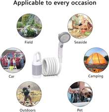 Ducha portatil electrica Exterior portatil Camping anales duchas para Perros Alta presion Recargable de Alta Capacidad 4800mAh - Gris - Ver 4